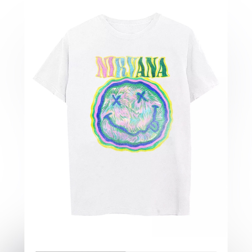 Brand new Mens Nirvana Fuzzy Smiley Short sleeves T-shirt